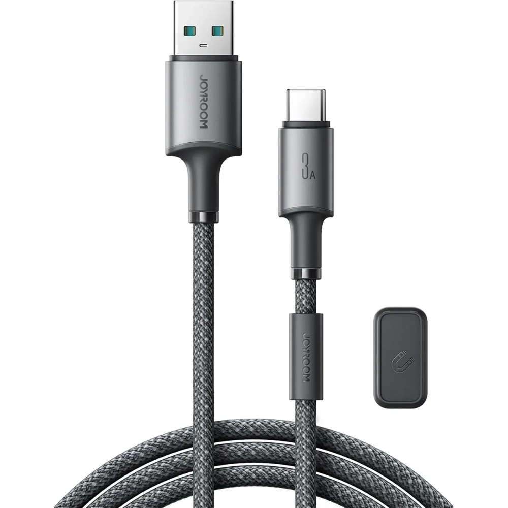 Kabel Joyroom S-A50 Unlimited Series 3A USB-A / USB-C z organizerem magnetycznym 1.2m szary