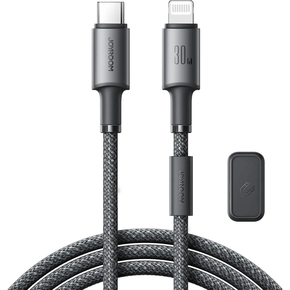 Kabel Joyroom S-A50 Unlimited Series 60W USB-C / Lightning z organizerem magnetycznym 1.2m szary