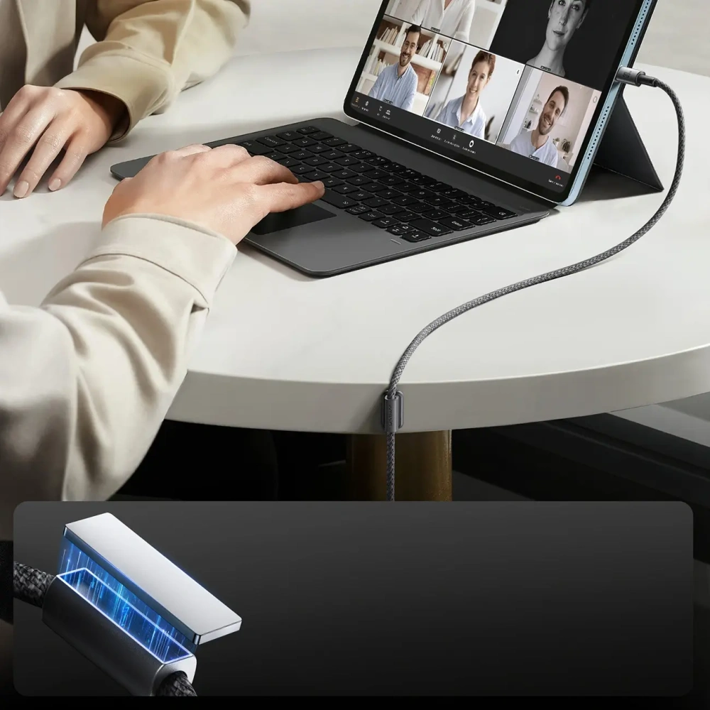 Kabel Joyroom S-A50 Unlimited Series 60W USB-C / Lightning z organizerem magnetycznym 1.2m szary