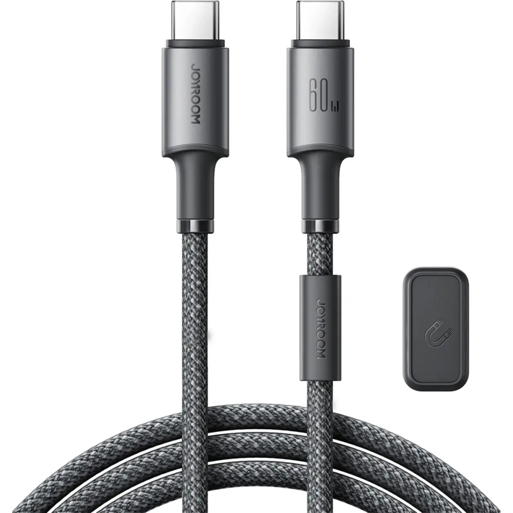 Kabel Joyroom S-A50 Unlimited Series 60W USB-C / USB-C z organizerem magnetycznym 1.2m szary