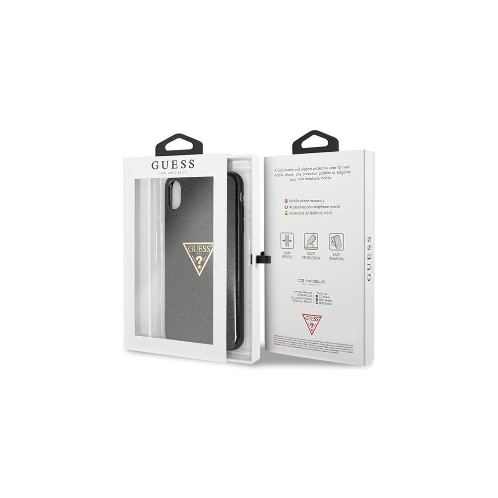Etui Guess GUHCI65SGTLBK Apple iPhone XS Max czarny/black hard case Glitter Triangle