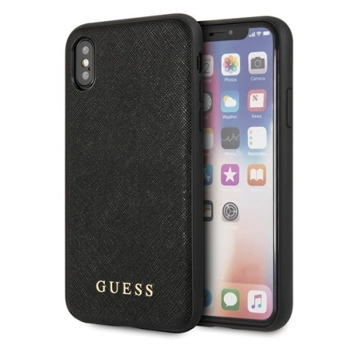 Kup Guess Apple Tasche GUHCI65SLSABK iPhone XS Max schwarz/schwarz Hartschale Saffiano Silikon - GUE414BLK - {ean13} - Sklep Home Screen