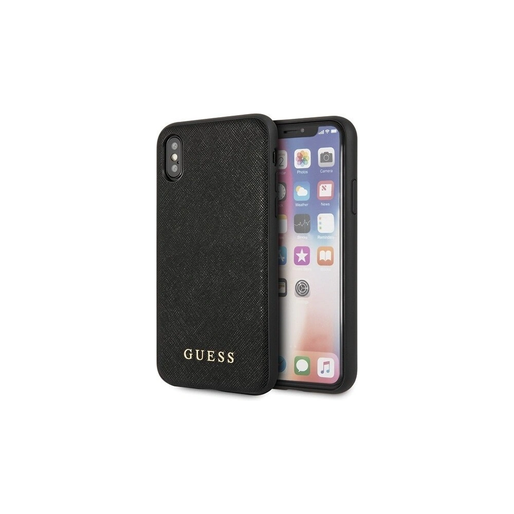 Etui Guess GUHCI65SLSABK Apple iPhone XS Max czarny/black hard case Saffiano Silicone