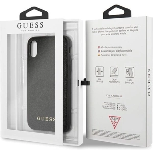 Kup Etui Guess GUHCI65SLSABK Apple iPhone XS Max czarny/black hard case Saffiano Silicone - GUE414BLK - {ean13} - Sklep Home Screen