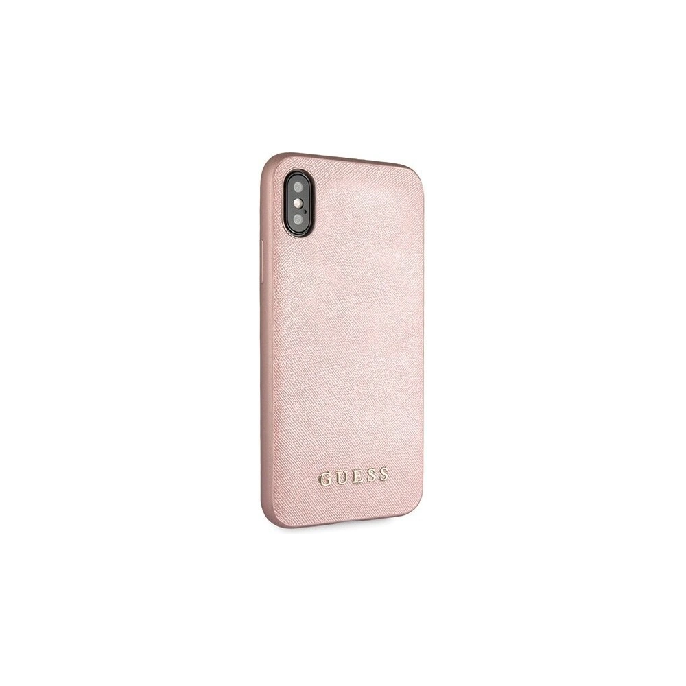Etui Guess GUHCI65SLSAPI Apple iPhone XS Max różowy/pink hard case Saffiano Silicone