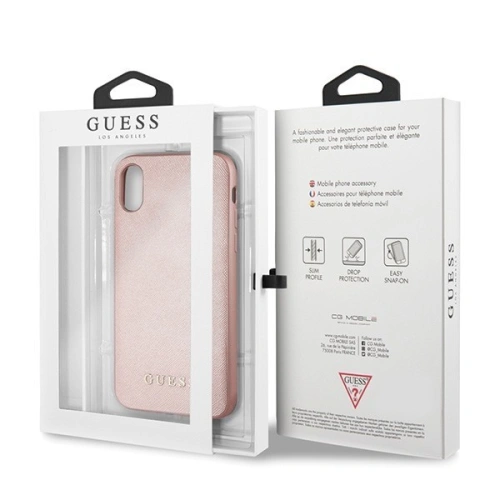 Kup Guess Apple Tasche GUHCI65SLSAPI iPhone XS Max rosa/rosa Hartschalenetui Saffiano Silikon - GUE415PNK - {ean13} - Sklep Home Screen