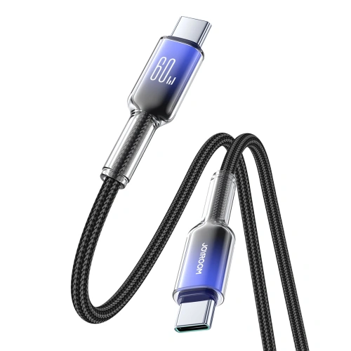 Kup Kabel Joyroom S-A42 Crystal-Clear Series 60W USB-C / USB-C 1.2m černý - JYR1127 - {ean13} - Sklep Home Screen
