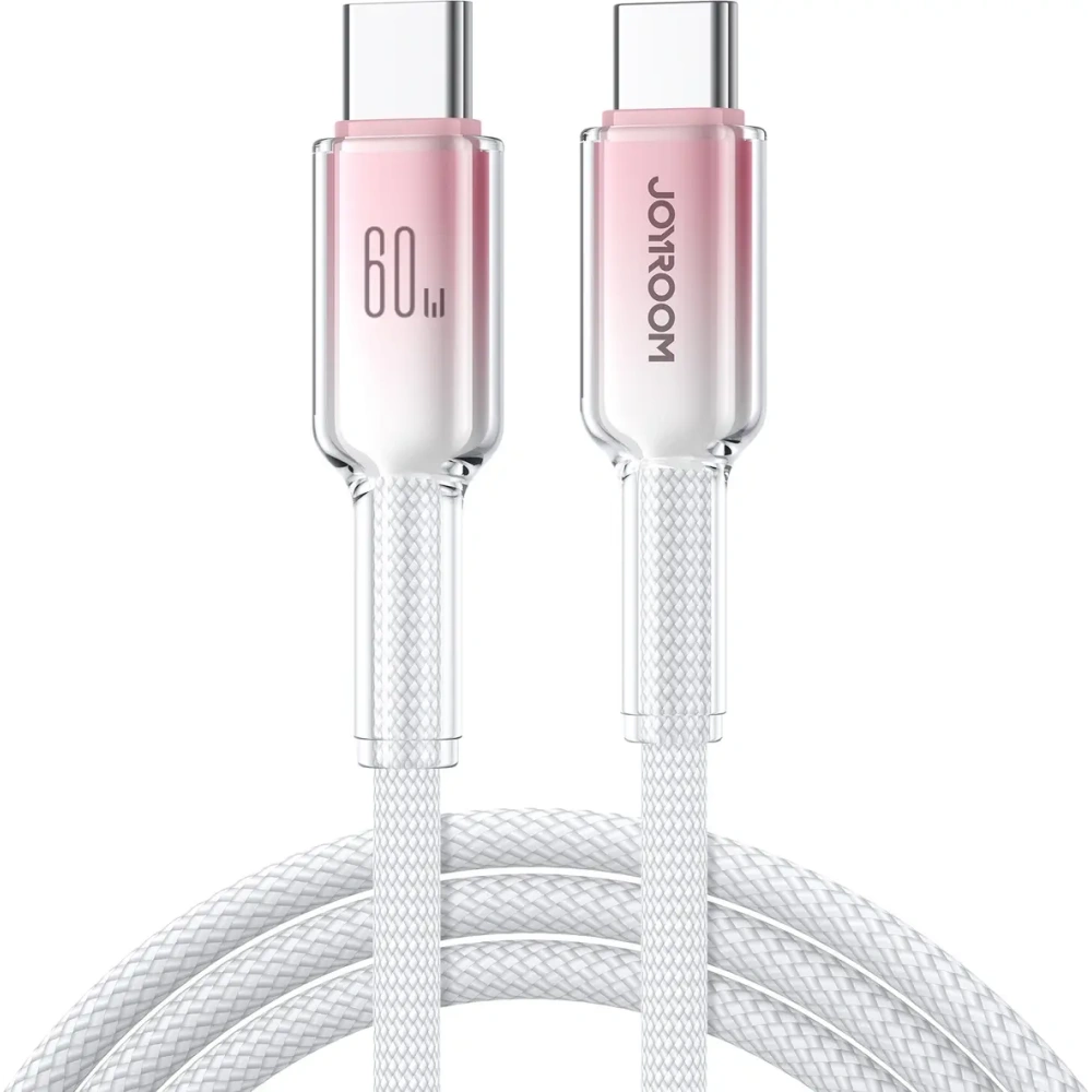 Kabel Joyroom S-A42 Crystal-Clear Series 60W USB-C / USB-C 1.2m biały