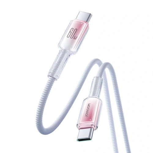 Kup Kabel Joyroom S-A42 Crystal-Clear Series 60W USB-C / USB-C 1.2m bílý - JYR1128 - {ean13} - Sklep Home Screen
