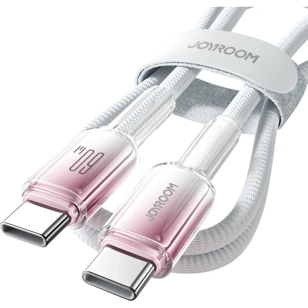 Kabel Joyroom S-A42 Crystal-Clear Series 60W USB-C / USB-C 1.2m biały