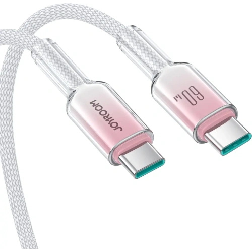 Kup Kabel Joyroom S-A42 Crystal-Clear Series 60W USB-C / USB-C 1.2m bílý - JYR1128 - {ean13} - Sklep Home Screen