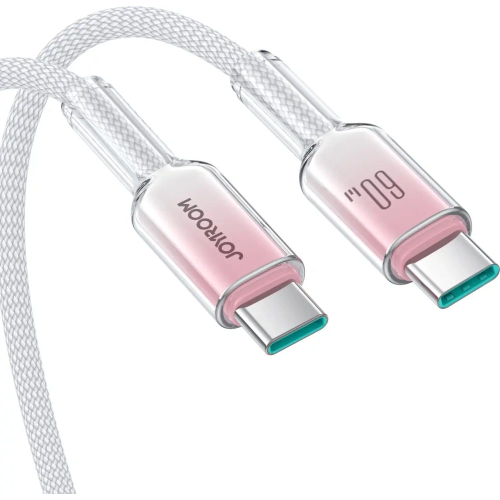 Kabel Joyroom S-A42 Crystal-Clear Series 60W USB-C / USB-C 1.2m biały