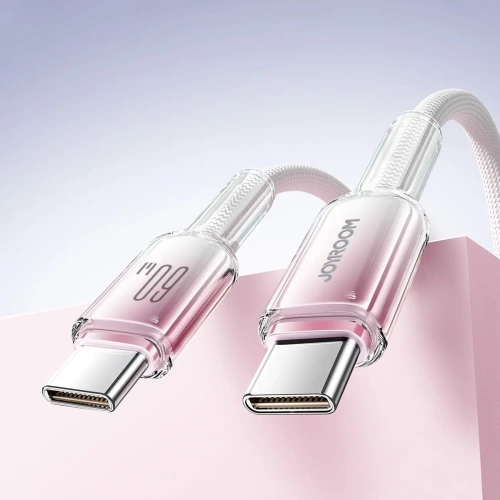 Kup Kabel Joyroom S-A42 Crystal-Clear Series 60W USB-C / USB-C 1.2m bílý - JYR1128 - {ean13} - Sklep Home Screen