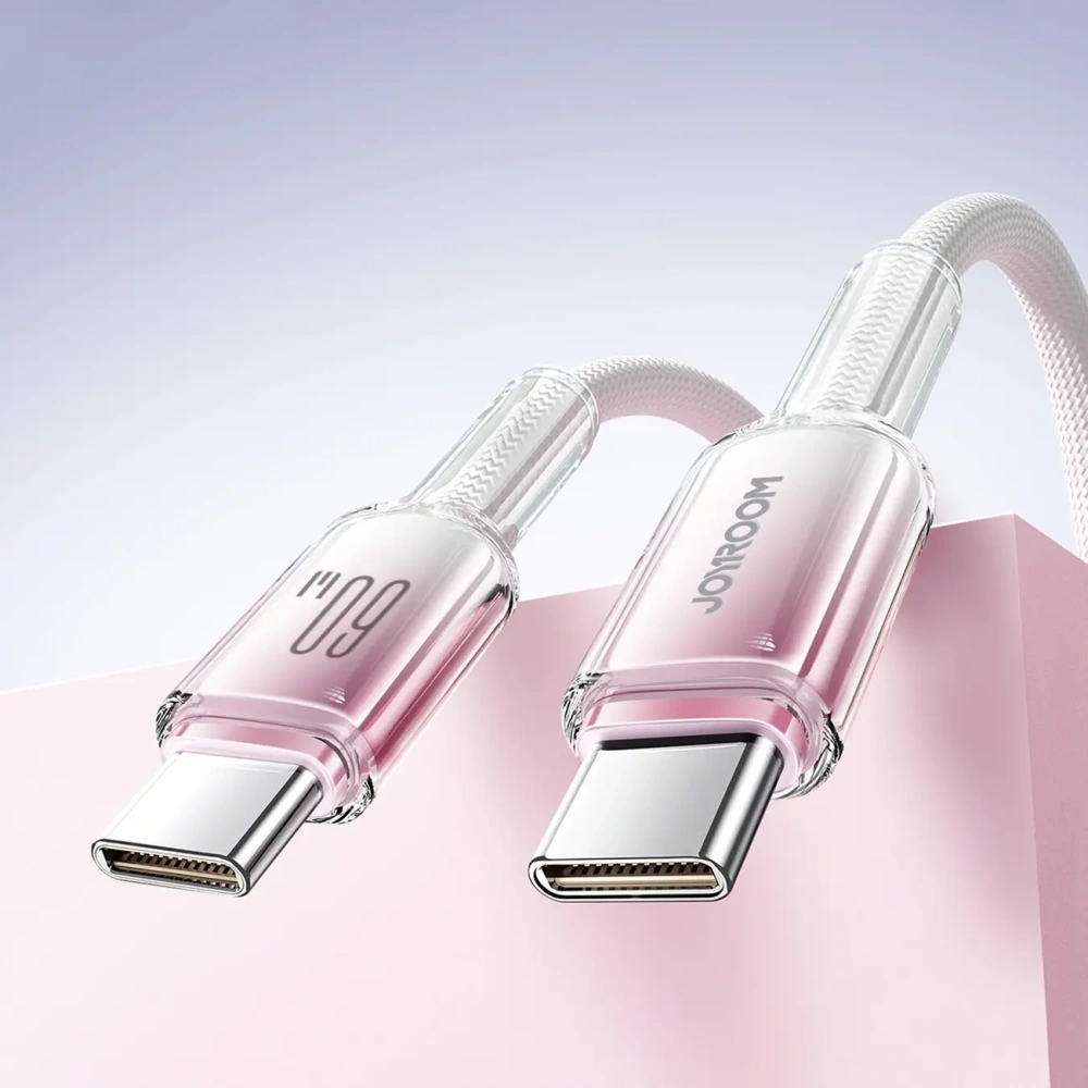 Kabel Joyroom S-A42 Crystal-Clear Series 60W USB-C / USB-C 1.2m biały