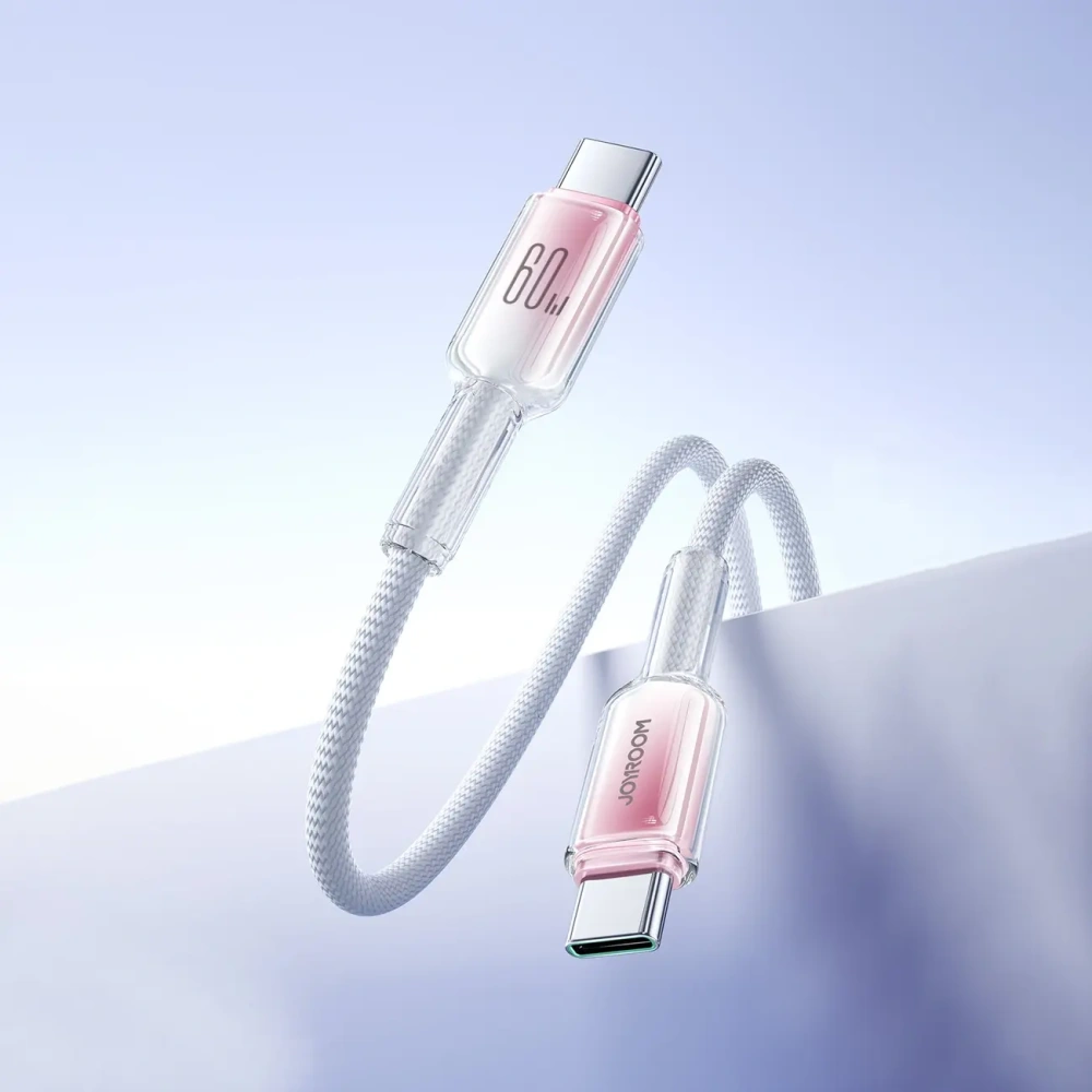 Kabel Joyroom S-A42 Crystal-Clear Series 60W USB-C / USB-C 1.2m biały