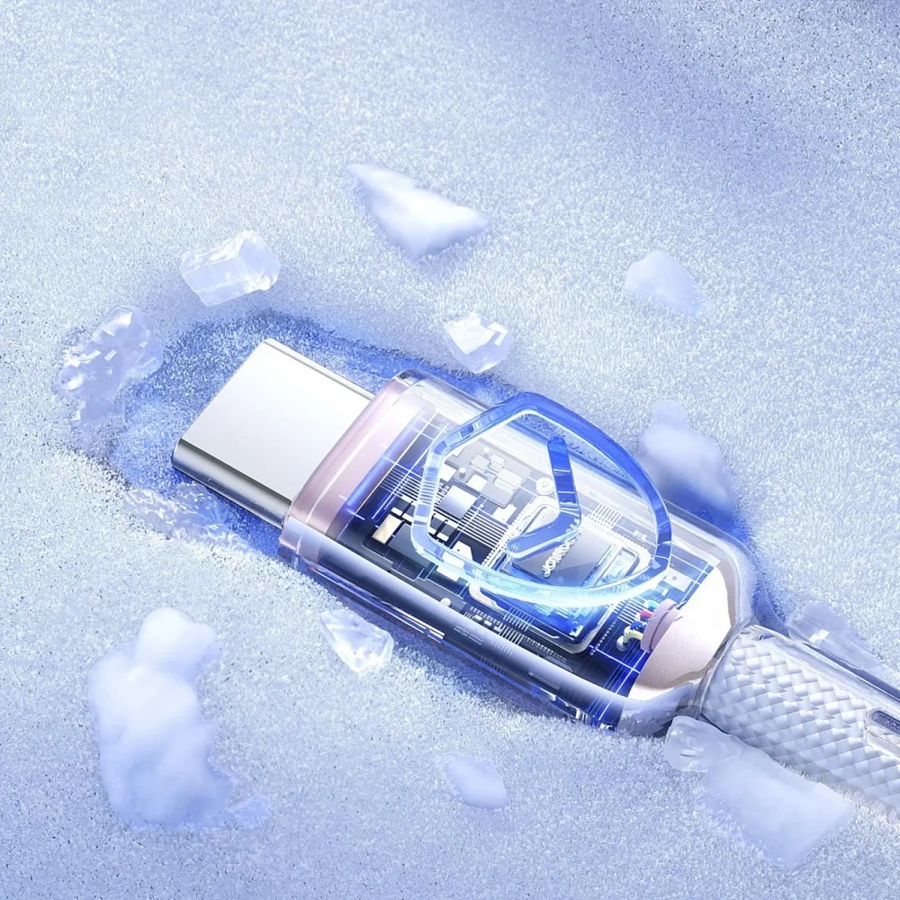 Kabel Joyroom S-A42 Crystal-Clear Series 60W USB-C / USB-C 1.2m biały