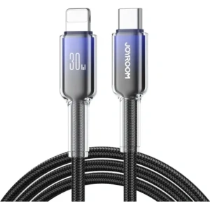 Kup Kabel Joyroom S-A42 Crystal-Clear Series 30W USB-C / Lightning 1.2m černý - JYR1129 - {ean13} - Sklep Home Screen