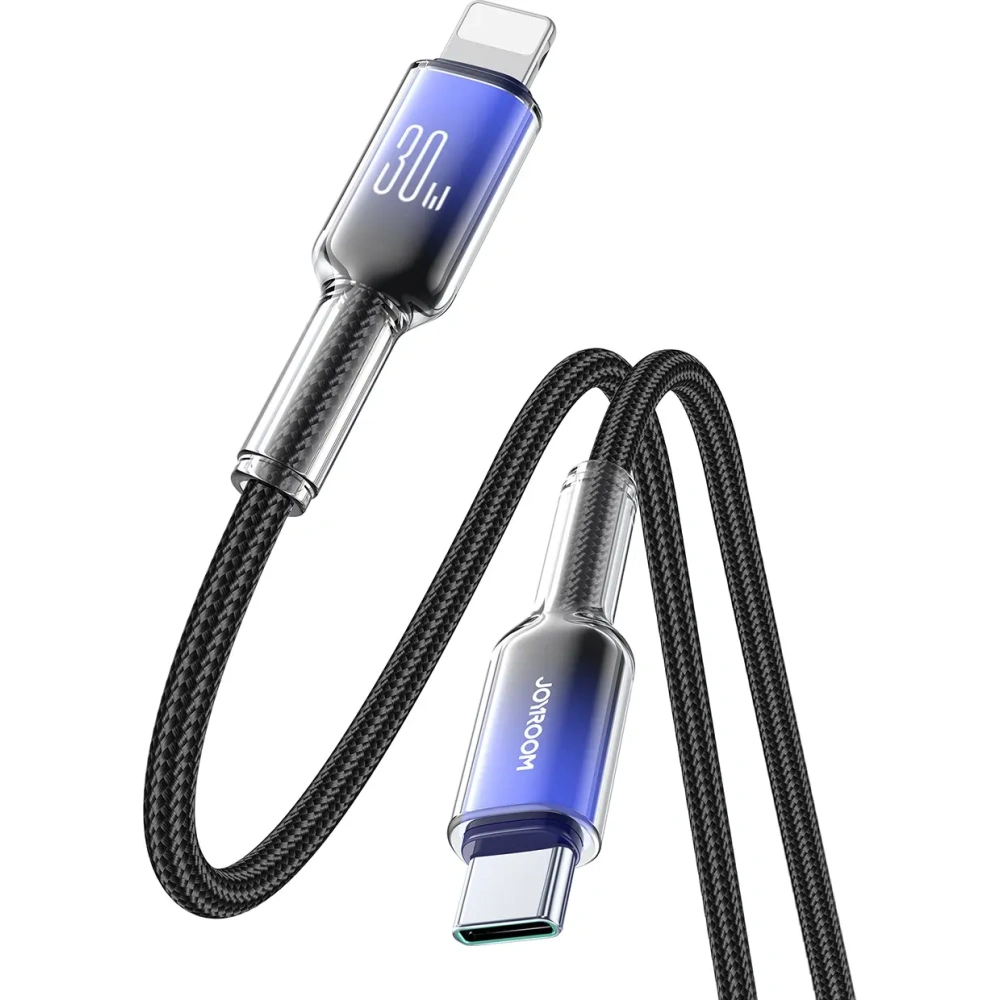 Kabel Joyroom S-A42 Crystal-Clear Series 30W USB-C / Lightning 1.2m czarny
