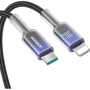 Kup Kabel Joyroom S-A42 Crystal-Clear Series 30W USB-C / Lightning 1.2m czarny - JYR1129 - {ean13} - Sklep Home Screen