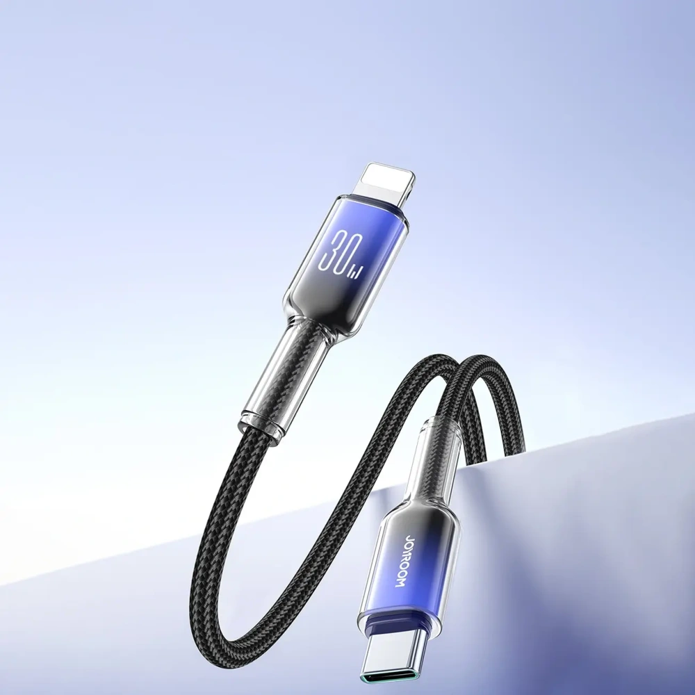 Kabel Joyroom S-A42 Crystal-Clear Series 30W USB-C / Lightning 1.2m czarny