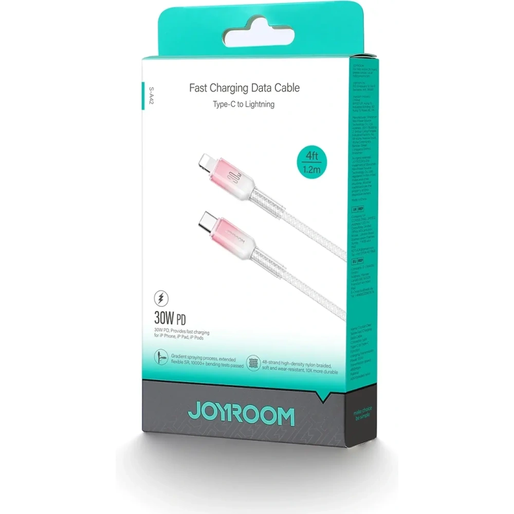 Kabel Joyroom S-A42 Crystal-Clear Series 30W USB-C / Lightning 1.2m biały