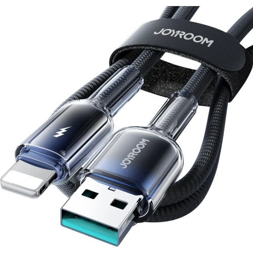 Kup Joyroom S-A42 Crystal-Clear sorozat 3A USB-A / Lightning kábel 1.2m fekete - JYR1131 - {ean13} - Sklep Home Screen