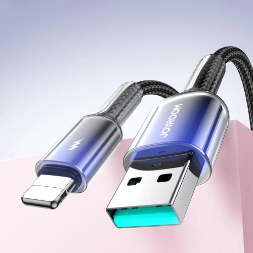 Kup Kabel Joyroom S-A42 Crystal-Clear Series 3A USB-A / Lightning 1.2m černý - JYR1131 - {ean13} - Sklep Home Screen