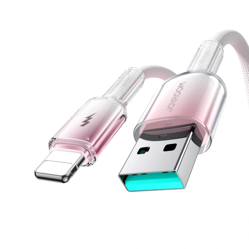 Kup Joyroom S-A42 Crystal-Clear sorozat 3A USB-A / Lightning kábel 1.2m fehér - JYR1132 - {ean13} - Sklep Home Screen