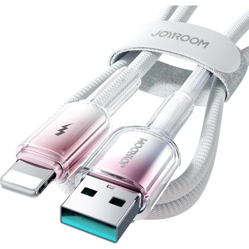 Kup Joyroom S-A42 Crystal-Clear sorozat 3A USB-A / Lightning kábel 1.2m fehér - JYR1132 - {ean13} - Sklep Home Screen