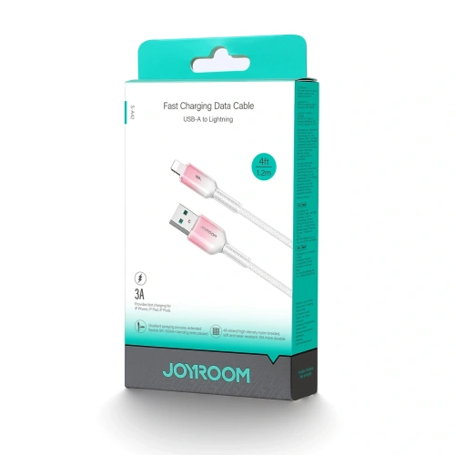 Kup Joyroom S-A42 Crystal-Clear sorozat 3A USB-A / Lightning kábel 1.2m fehér - JYR1132 - {ean13} - Sklep Home Screen