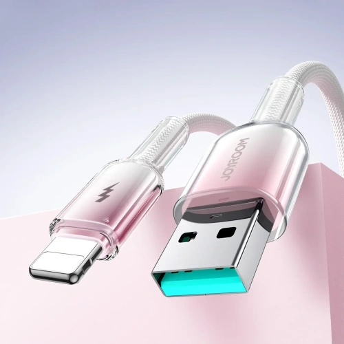 Kup Joyroom S-A42 Crystal-Clear sorozat 3A USB-A / Lightning kábel 1.2m fehér - JYR1132 - {ean13} - Sklep Home Screen
