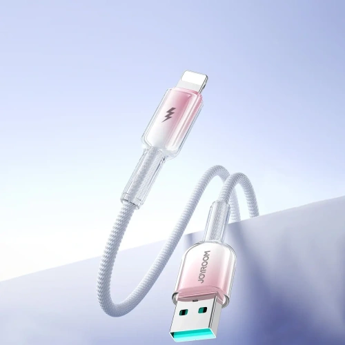 Kup Joyroom S-A42 Crystal-Clear sorozat 3A USB-A / Lightning kábel 1.2m fehér - JYR1132 - {ean13} - Sklep Home Screen