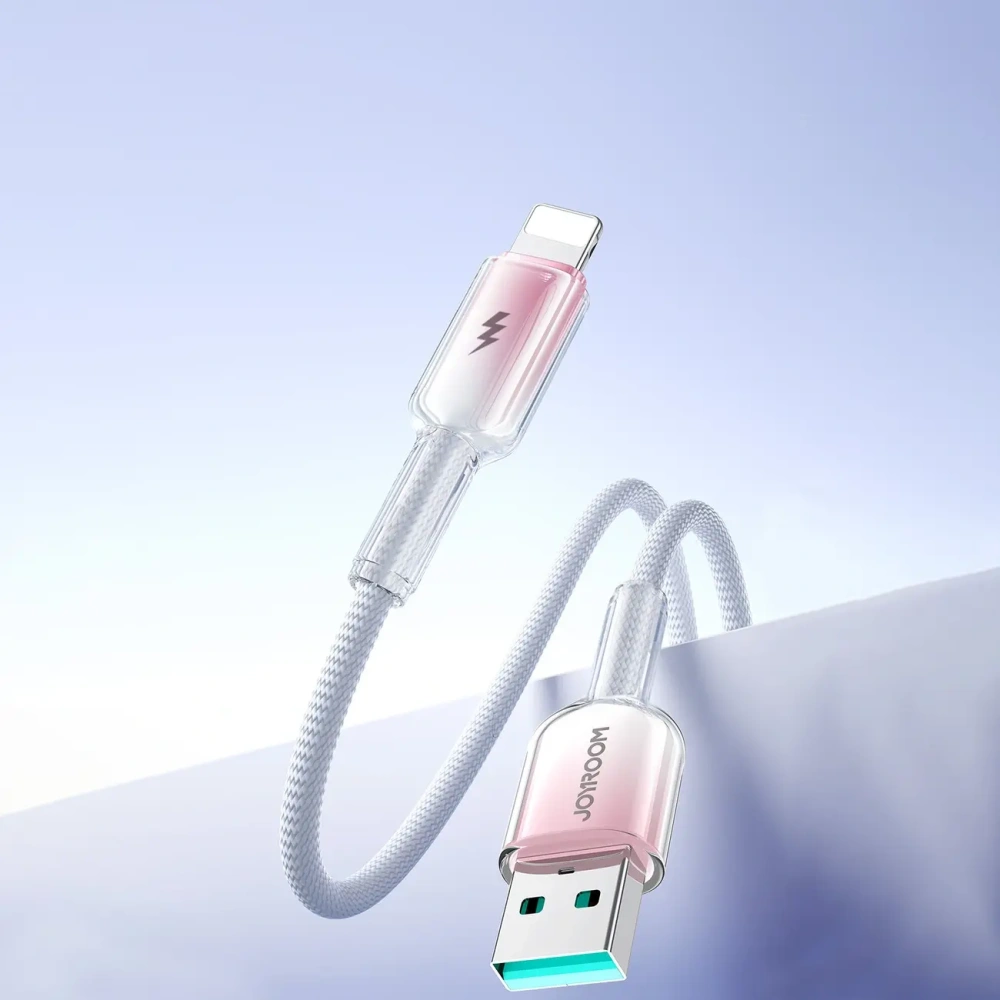 Kabel Joyroom S-A42 Crystal-Clear Series 3A USB-A / Lightning 1.2m biały