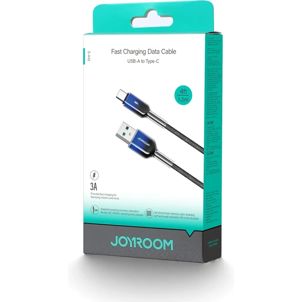 Kabel Joyroom S-A42 Crystal-Clear Series 3A USB-A / USB-C 1.2m czarny