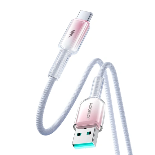Kup Joyroom S-A42 Crystal-Clear sorozat 3A USB-A / USB-C kábel 1.2m fehér - JYR1134 - {ean13} - Sklep Home Screen