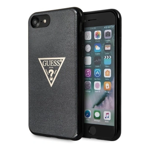 Buy Guess GUHCI8SGTLBK Apple iPhone SE 2022/SE 2020/8/7 black hard case Glitter Triangle - GUE418BLK - {ean13} - Home Screen Store Europe