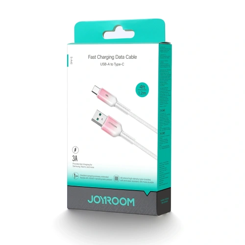 Kup Joyroom S-A42 Crystal-Clear sorozat 3A USB-A / USB-C kábel 1.2m fehér - JYR1134 - {ean13} - Sklep Home Screen