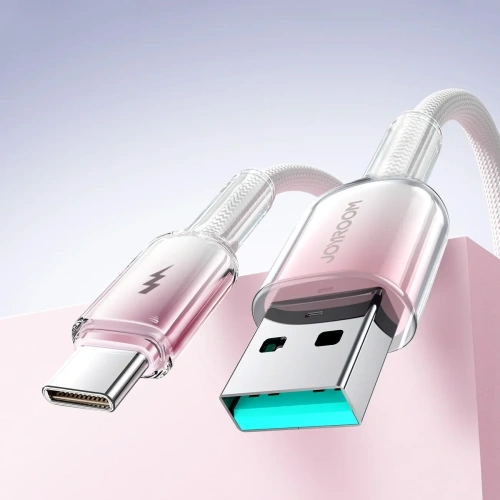 Kup Joyroom S-A42 Crystal-Clear sorozat 3A USB-A / USB-C kábel 1.2m fehér - JYR1134 - {ean13} - Sklep Home Screen