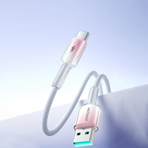 Kup Joyroom S-A42 Crystal-Clear sorozat 3A USB-A / USB-C kábel 1.2m fehér - JYR1134 - {ean13} - Sklep Home Screen