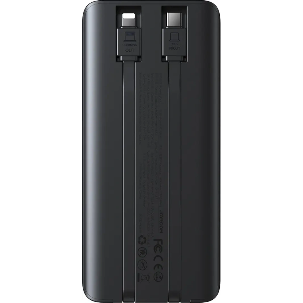 Powerbank Joyroom JR-PBF19 22.5W 10000mAh + wbudowane kable USB-C, Lightning czarny