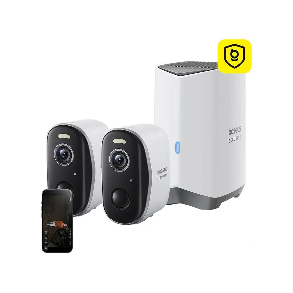 Zestaw 2 kamer zewnętrznych Baseus N1 2K (Białe)