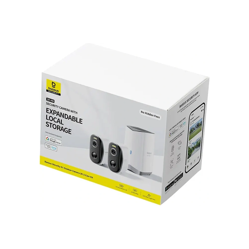 Zestaw 2 kamer zewnętrznych Baseus N1 2K (Białe)