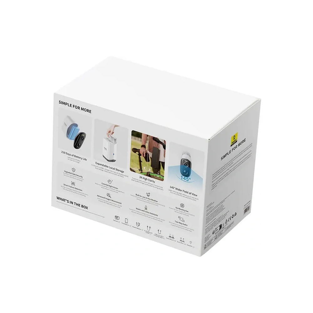 Zestaw 2 kamer zewnętrznych Baseus N1 2K (Białe)