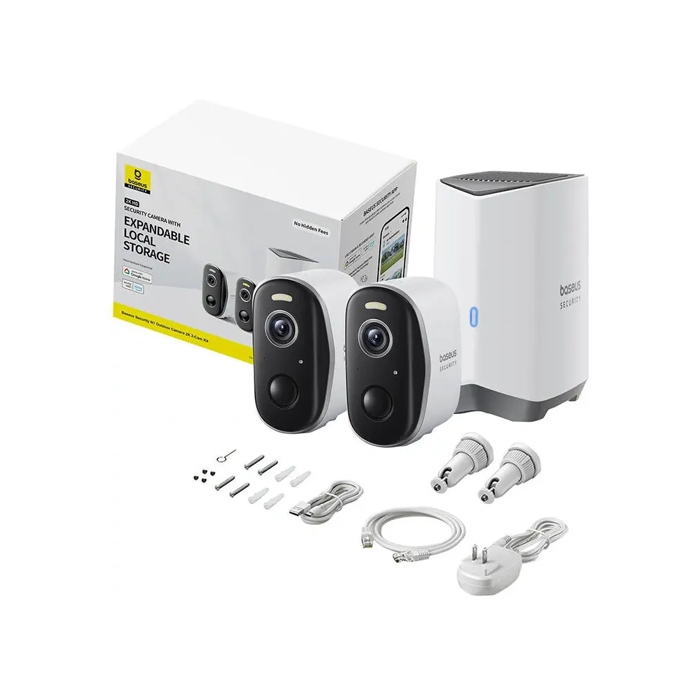 Zestaw 2 kamer zewnętrznych Baseus N1 2K (Białe)