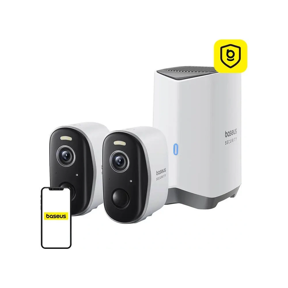 Zestaw 2 kamer zewnętrznych Baseus N1 Plus 2K (Białe)