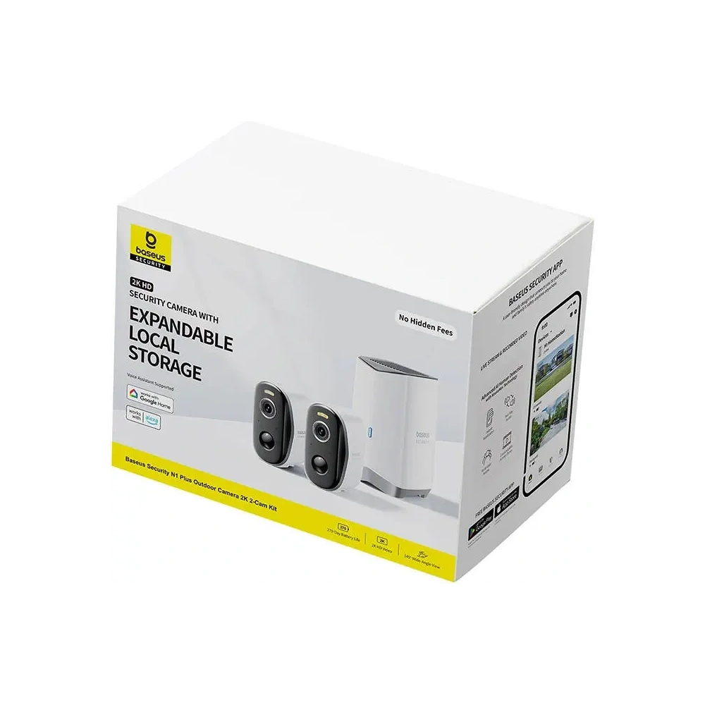 Zestaw 2 kamer zewnętrznych Baseus N1 Plus 2K (Białe)