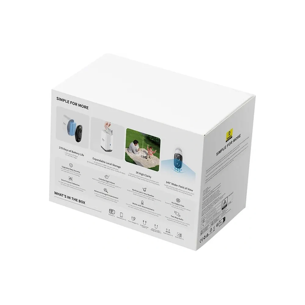 Zestaw 2 kamer zewnętrznych Baseus N1 Plus 2K (Białe)