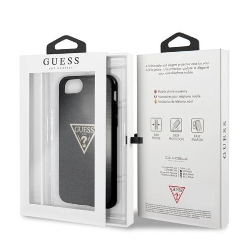 Buy Guess GUHCI8SGTLBK Apple iPhone SE 2022/SE 2020/8/7 black hard case Glitter Triangle - GUE418BLK - {ean13} - Home Screen Store Europe