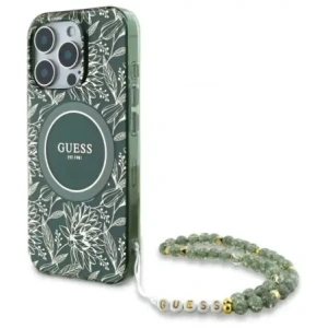 Kup Etui Guess GUHMP16XHCPOFPA Apple iPhone 16 Pro Max hardcase IML Flowers Allover Electro With Pearl Strap MagSafe zielony/green - GUE4195 - {ean13} - Sklep Home Screen