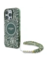Etui Guess GUHMP16XHCPOFPA Apple iPhone 16 Pro Max hardcase IML Flowers Allover Electro With Pearl Strap MagSafe zelený/green